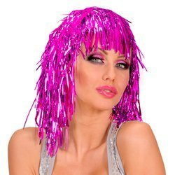 PERUKA Z LAMETY FIOLETOWA