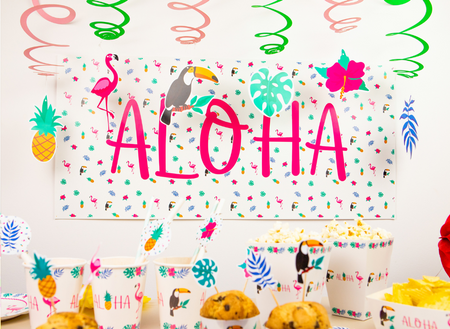 PUDEŁKA NA POPCORN ALOHA PARTY 6 SZT