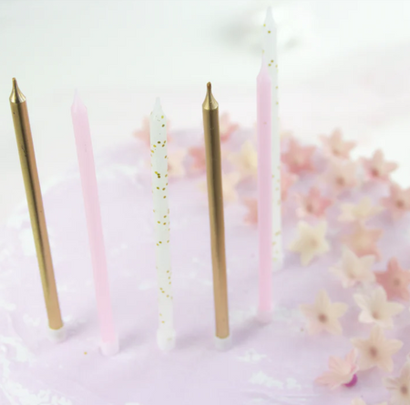 ŚWIECZKI URODZINOWE 3 KOLORY CIEPŁE 6 SZT.