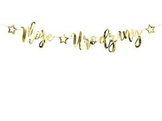 BANER MOJE URODZINY 90 CM ZŁOTY