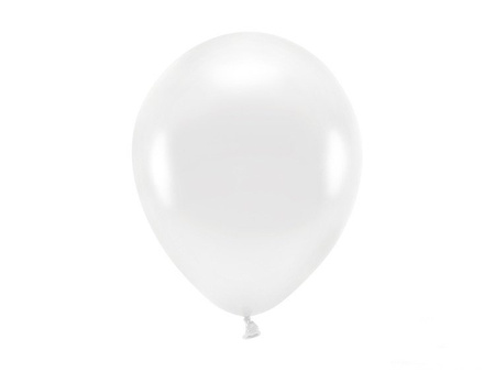 BALONY ECO 26 CM METALIZOWANE BIAŁE 100 SZT
