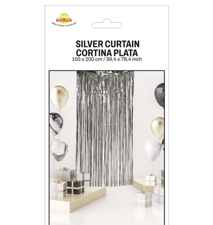 SREBRNA ZASŁONA 100 X 200 CM