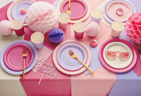 OBRUS 137 X 183 CM JASNY RÓŻOWY