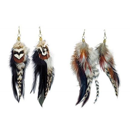 KOLCZYKI INDIAŃSKIE PIÓRA MIX