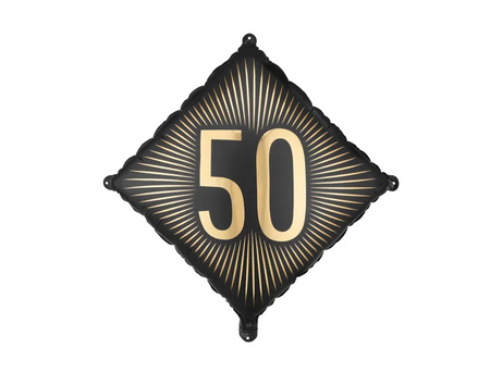 BALON FOLIOWY 50 CYFRA 46 X 46 CM ROMB 