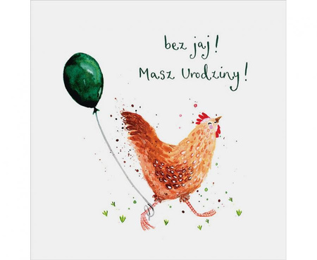 KARTKA URODZINOWA KURKA JĘZYK POLSKI KOPERTA