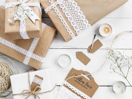 Koronki, biały (1 karton / 32 op.) (1 op. / 2 szt. / 3 mb.)