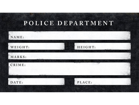 Tabliczka do zdjęć Aresztowany (1 karton / 40 szt.)