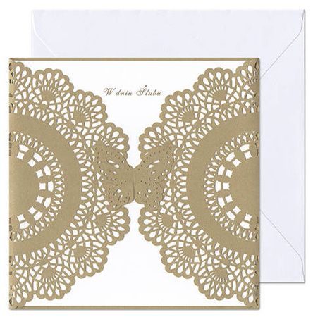 KARTKA NA ŚLUB AŻUROWA MOTYL