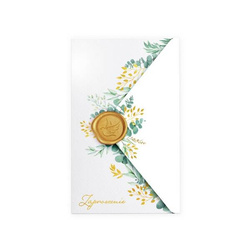 ZAPROSZENIE KOMUNIA ŚWIĘTA EUKALIPTUS Z PIECZĘCIĄ 6 SZT. IHS