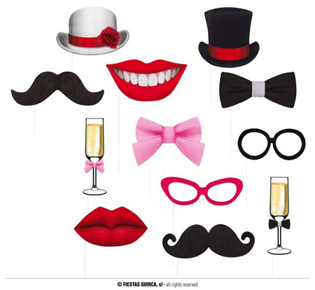 Akcesoria do fotobudki Party 12 szt. DUZE