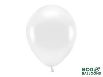 BALONY ECO 30cm METALIZOWANE BIAŁE 10szt