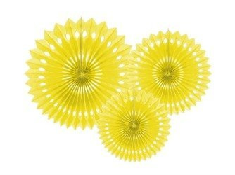 ROZETY DEKORACYJNE ŻÓŁTE, 3 SZT