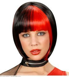 PERUKA ZOEY CZARNO-CZERWONA