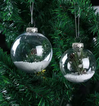 BOMBKA PRZEZROCZYSTA 8 CM DIY ŚWIĘTA