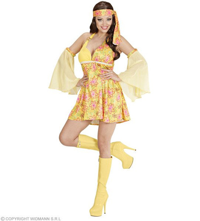 SUKIENKA W KWIATY HIPPIS POMARAŃCZOWA