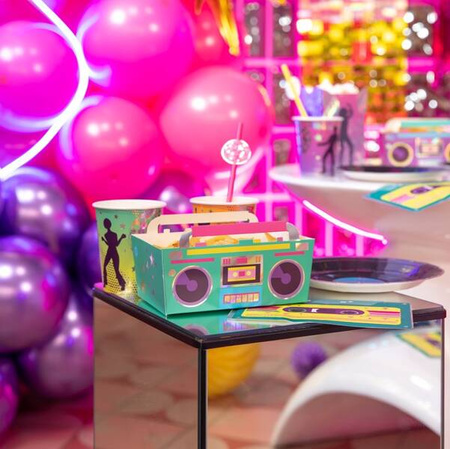 PUDEŁKA NA CHIPSY RETRO DISCO 15 X 10 CM 3 SZT.