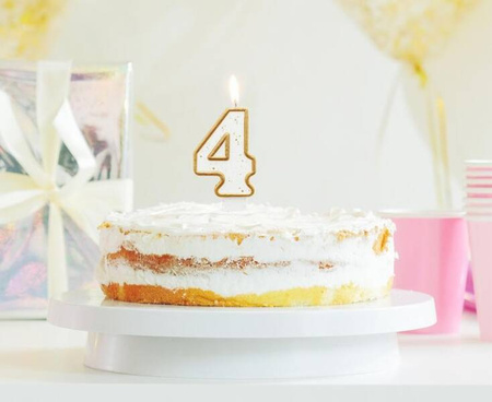 ŚWIECZKA URODZINOWA BIAŁO-ZŁOTA 4