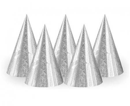 Czapeczki holograficzne, srebrne/ 100 szt.