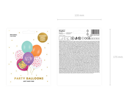 BALONY LATEKSOWE YOU ROCK TYGRYS 30 CM 6 SZT