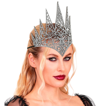 KORONA BROKATOWA SREBRNA