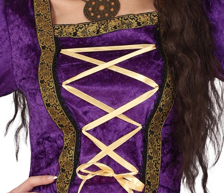 STRÓJ DAMSKI ŚREDNIOWIECZNA DAMA FIOLETOWA 