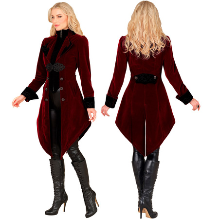STRÓJ PŁASZCZ DAMSKI BORDOWY