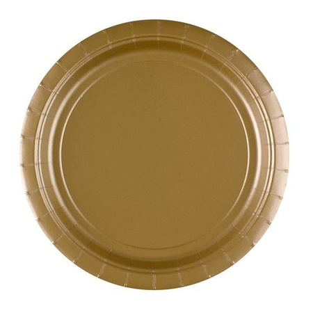 TALERZYKI PAPIEROWE ZŁOTE 23 CM