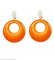 KOLCZYKI KLIPSY POMARAŃCZOWE DISCO