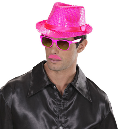 Wąsy Neonowy Róż 6 szt, Charakteryzacja