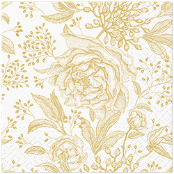 SERWETKI PAPIEROWE 20 SZT BIAŁE W PIWONIE 25 CM