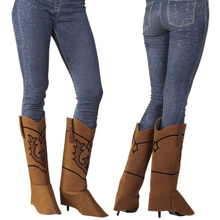 NAKŁADKI NA BUTY KOWBOJA BRĄZ