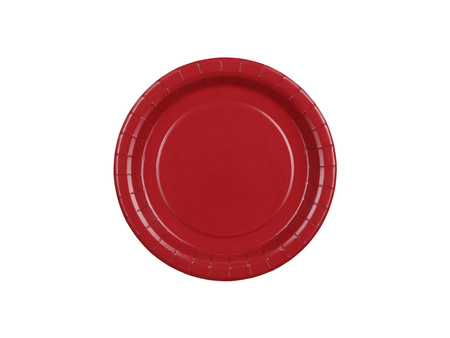 TALERZYKI PAPIEROWE CIEMNY CZERWONY 18 CM 6 SZT