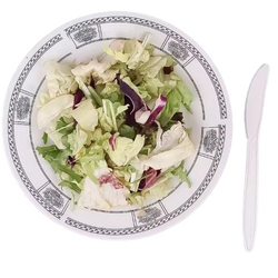 NOŻE WIELORAZOWE BIAŁE 18 CM 8 SZT