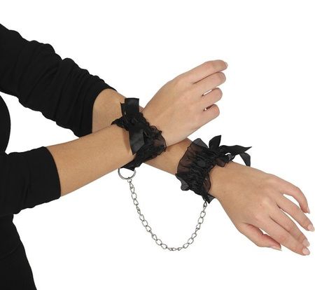 KORONKOWE KAJDANKI CZARNE 