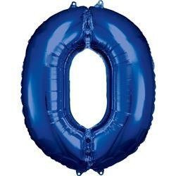 BALON FOLIOWY CYFRA 0 NIEBIESKI 88 CM