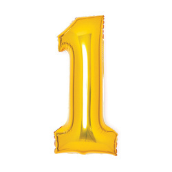 BALON FOLIOWY CYFRA 1 ZŁOTY 66 CM