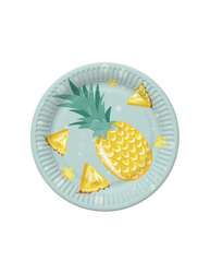 TALERZYKI PAPIEROWE EGZOTYCZNE OWOCE ANANAS 18 CM 8 SZT
