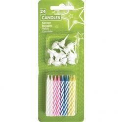 ŚWIECZKI W PASKI KOLOROWE