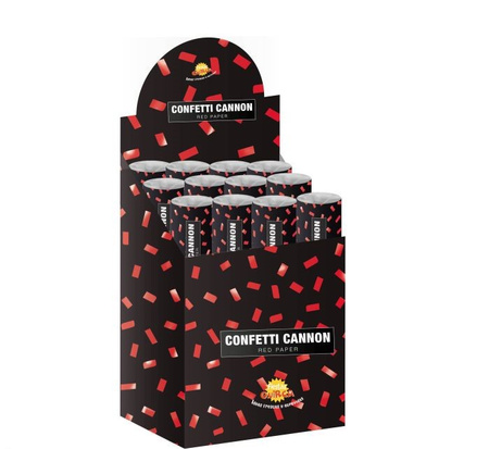 TUBA KONFETTI CZERWONE PROSTOKĄTY 40 CM