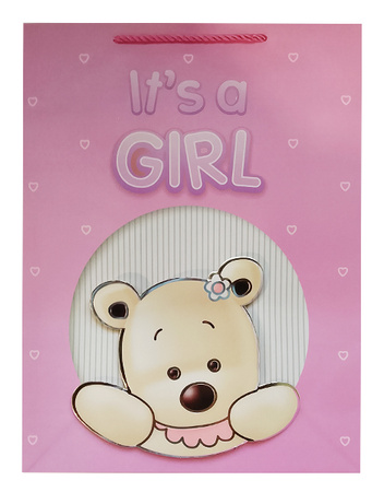 TORBA PREZENTOWA IT'S A GIRL 31 X 40 X 12 CM 
