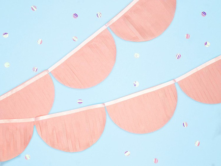 GIRLANDA BIBUŁOWA FRĘDZLE JASNY BRZOSKWINIOWY 3 M