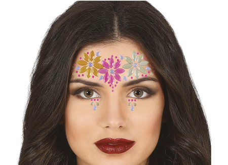 KLEJNOTY NA TWARZ NEONOWE KWIATKI SAMOPRZYLEPNE