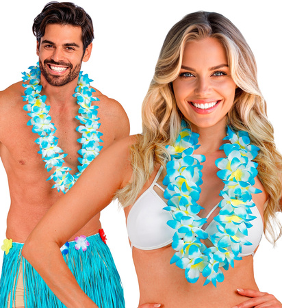 KWIATY HAWAJSKIE BIAŁO-NIEBIESKIE