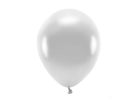 BALONY ECO 26 CM METALICZNE SREBRNE 10 SZT
