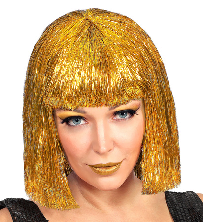 PERUKA BŁYSZCZĄCA ZŁOTA