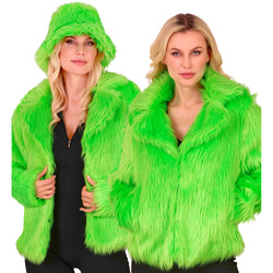 KURTKA DAMSKA FLUORSCENCYJNA ZIELONA WŁOCHATA