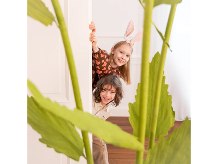 OPASKA USZY KRÓLIKA Z KOKARDKĄ BIAŁO RÓŻOWA WIELKANOC