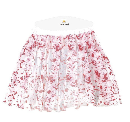 SPÓDNICZKA TUTU BIAŁA PLAMY KRWI 40 CM