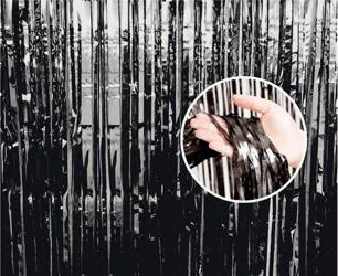 KURTYNA FOLIOWA CZARNA 240 X 90 CM